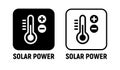 Solar energy power icon. Solar battery green power clean charge sun heat vector icon