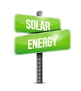 solar energy road sign illustration design Royalty Free Stock Photo