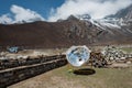 Solar energy stove in  Nepal mountains Royalty Free Stock Photo