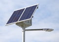 Solar energy Street lamp with photovoltaic cells Royalty Free Stock Photo