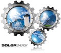 Solar Energy - Three Metal Gears Royalty Free Stock Photo