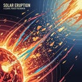 Solar Eruption. A dynamic vector illustration of a cosmic power phenomenon. Royalty Free Stock Photo