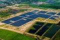 Solar farm, solar panels from the air Royalty Free Stock Photo