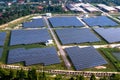 Solar farm, solar panels from the air Royalty Free Stock Photo