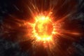 solar flare emitting powerful x-ray and uv radiation