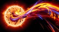 Solar flare erupting from the surface of the sun Royalty Free Stock Photo