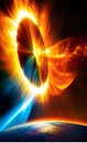 Solar flare illustration Artificial Intelligence artwork generated Royalty Free Stock Photo