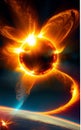 Solar flare illustration Artificial Intelligence artwork generated Royalty Free Stock Photo