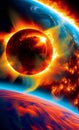 Solar flare illustration Artificial Intelligence artwork generated Royalty Free Stock Photo