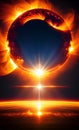 Solar flare illustration Artificial intelligence artwork generated Royalty Free Stock Photo