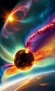 Solar flare plasma illustration Artificial Intelligence artwork generated Royalty Free Stock Photo