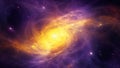 Solar Flare Yellow and Galactic Purple Nebula Background Royalty Free Stock Photo