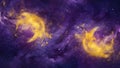 Solar Flare Yellow and Galactic Purple Nebula Background Royalty Free Stock Photo