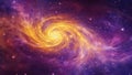 Solar Flare Yellow and Galactic Purple Nebula Background Royalty Free Stock Photo