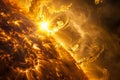 Solar flares, powerful eruptions on the sun's surface, emit intense radiation