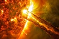 Solar flares, powerful eruptions on the sun's surface, emit intense radiation