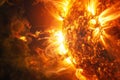 Solar flares, powerful eruptions on the sun's surface, emit intense radiation