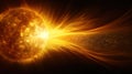 A solar flash in the form of a huge wave spreading throughout the heliosphere Royalty Free Stock Photo