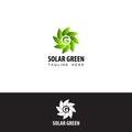 Solar green logo template design vector