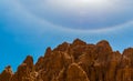 Solar Halo Above The Eroded Siltstone Walls of Juniper Draw