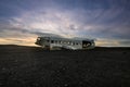 Solar halo over crashed DC-3 Airplane in Iceland