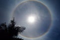 Solar halos with the sun in the center. Royalty Free Stock Photo