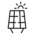 Solar heat panel icon outline vector. Energy power