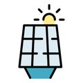 Solar heat panel icon vector flat