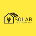 Solar Home Logo. Minimalistic Black color solar house Logo Royalty Free Stock Photo