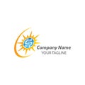 Solar home logo template. Solar panel and sun vector design. Renewable energy illustration Royalty Free Stock Photo
