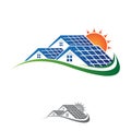 Solar home and sun save energy power and natural