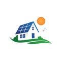 Solar home and sun save energy power and natural