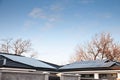 Solar installation on the roof of a residential building, a single family unit house in serbia with photovolatic modules Royalty Free Stock Photo