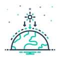 Mix icon for Solar Irradiance, sunrise and ecology Royalty Free Stock Photo