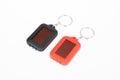 Solar key chain light powered Led keychain pocket micro flash flashlight red and black plastic