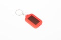 Solar key chain light powered LED keychain red plastic flashlight Royalty Free Stock Photo