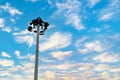 Solar lampposts and clear blue sky Royalty Free Stock Photo