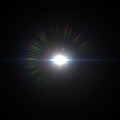 Solar Lens flare light special effect Black background