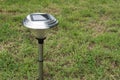 Solar Light in the grass. Clean energy is popular. For Earth, Superfund, background