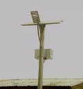 Solar light tower with battery compartment