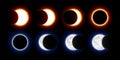 Solar and lunar eclipses Royalty Free Stock Photo