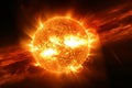 Solar magnetic storm. Ai generative