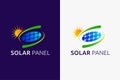 Abstract Solar Panel Logo Concept with Letter S and Sun