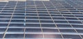 Solar panel against blue sky background. Photovoltaic, alternative electricity source. Idea for sustainable resources Royalty Free Stock Photo