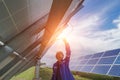 Solar panel, alternative electricity source, concept of sustainable resources, And this is a new system that can generate Royalty Free Stock Photo