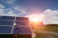 Solar panel, alternative electricity source, concept of sustainable resources, And this is a new system that can generate Royalty Free Stock Photo