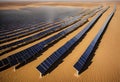 solar panel array in the desert under a clear sky Royalty Free Stock Photo