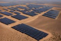 solar panel array in the desert under a clear sky Royalty Free Stock Photo