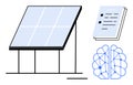 Solar Panel with Artificial Intelligence and Documentation for Sustainable Innovation Royalty Free Stock Photo