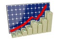 Solar Panel - Bar graphs made from Dollar banknotes Royalty Free Stock Photo